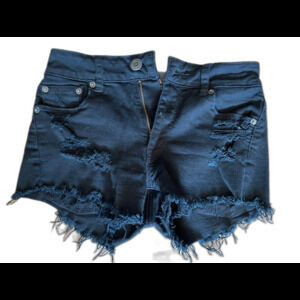 American Eagle Outfitters Dark Wash Denim Jean Shorts Womens Size 4 Black